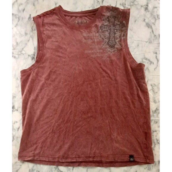 Machine Men Large Tank T-Shirt 100% Cotton Metal Cross Y2K‎ Biker Skater Artsy - Picture 1 of 9